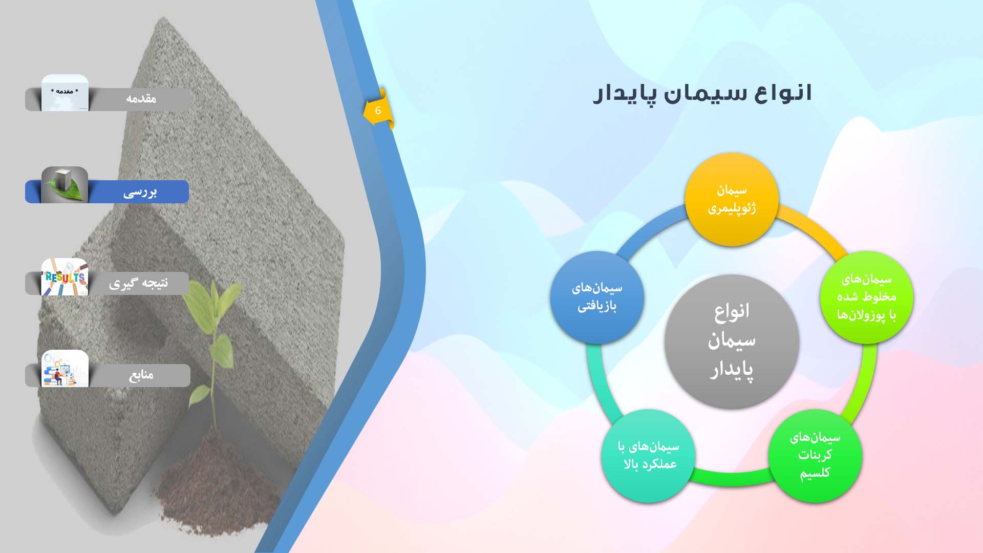 پاورپوینت در مورد سیمان های پایدار و دوستدار محیط زیست